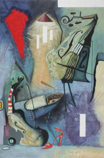 MUSIC SHOE RED von WEBER Albert auf Kunstpavillon.com