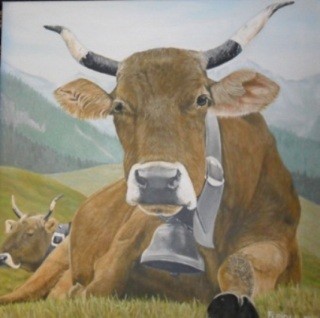 „Kühe auf der Alm” - Künstler „FLEIDL Ludwig” Kühe auf der Alm - Künstler FLEIDL Ludwig; auf der Kunstplattform Kunstpavillon.com